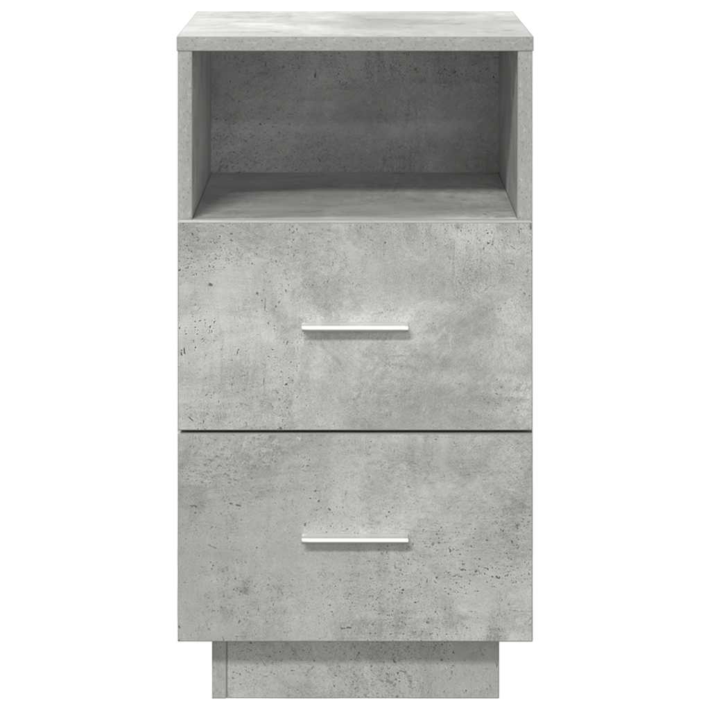 Bedside Cabinet with 2 Drawers Concrete Grey 36x36x68 cm
